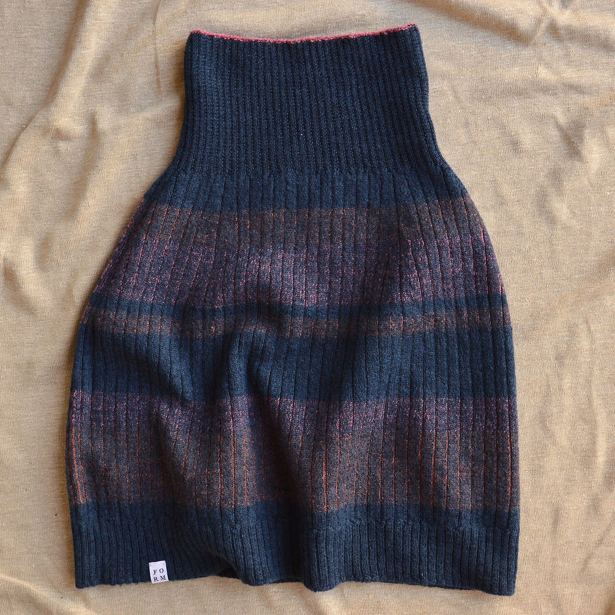 Womens Knitted Rib Skirt/Bellywarmer - Mini - 100% Plant Dyed Merino - Dark Indigo