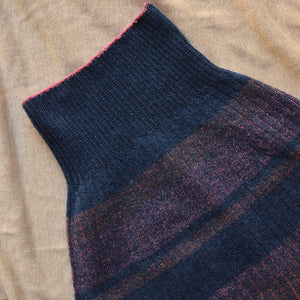 Womens Knitted Rib Skirt/Bellywarmer - Mini - 100% Plant Dyed Merino - Dark Indigo