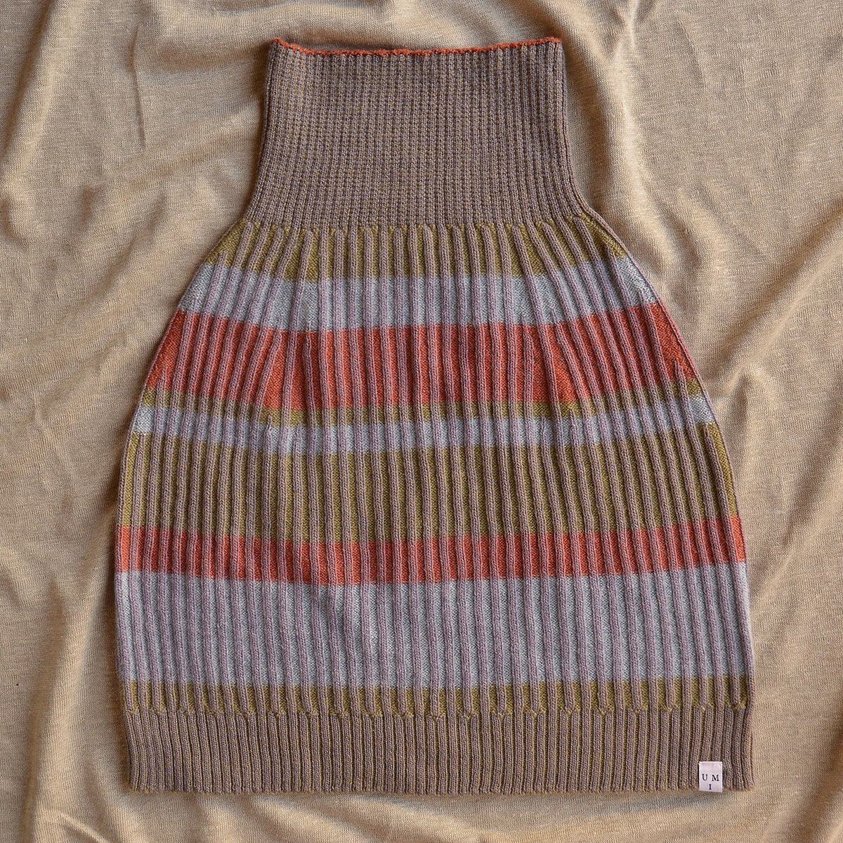 Womens Knitted Rib Skirt/Bellywarmer - Mini - 100% Plant Dyed Merino - Dusty Lilac