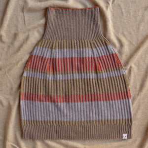 Womens Knitted Rib Skirt/Bellywarmer - Mini - 100% Plant Dyed Merino - Dusty Lilac