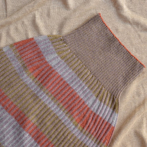 Womens Knitted Rib Skirt/Bellywarmer - Mini - 100% Plant Dyed Merino - Dusty Lilac