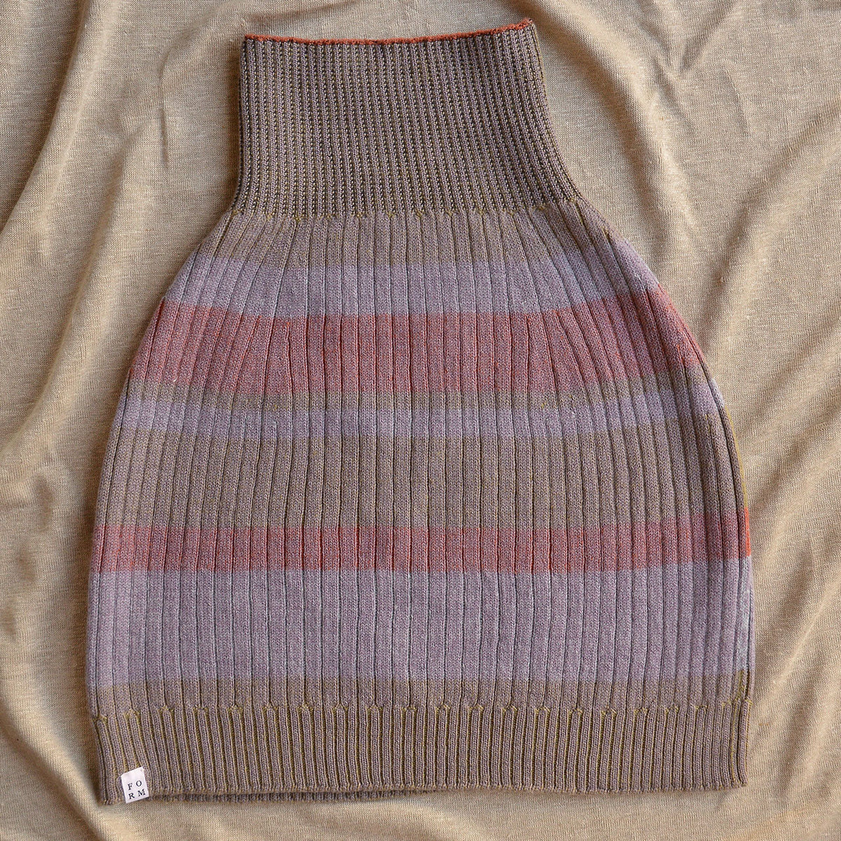 Womens Knitted Rib Skirt/Bellywarmer - Mini - 100% Plant Dyed Merino - Dusty Lilac