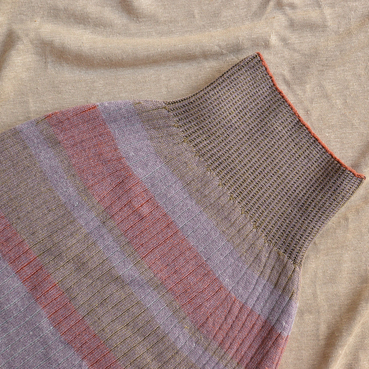 Womens Knitted Rib Skirt/Bellywarmer - Mini - 100% Plant Dyed Merino - Dusty Lilac