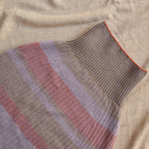 Womens Knitted Rib Skirt/Bellywarmer - Mini - 100% Plant Dyed Merino - Dusty Lilac