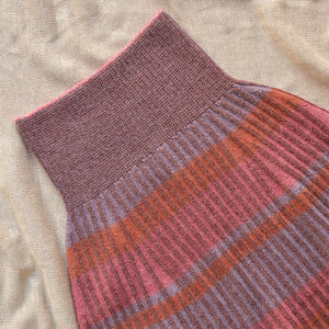 Womens Knitted Rib Skirt/Bellywarmer - Mini - 100% Plant Dyed Merino - Pink Madder