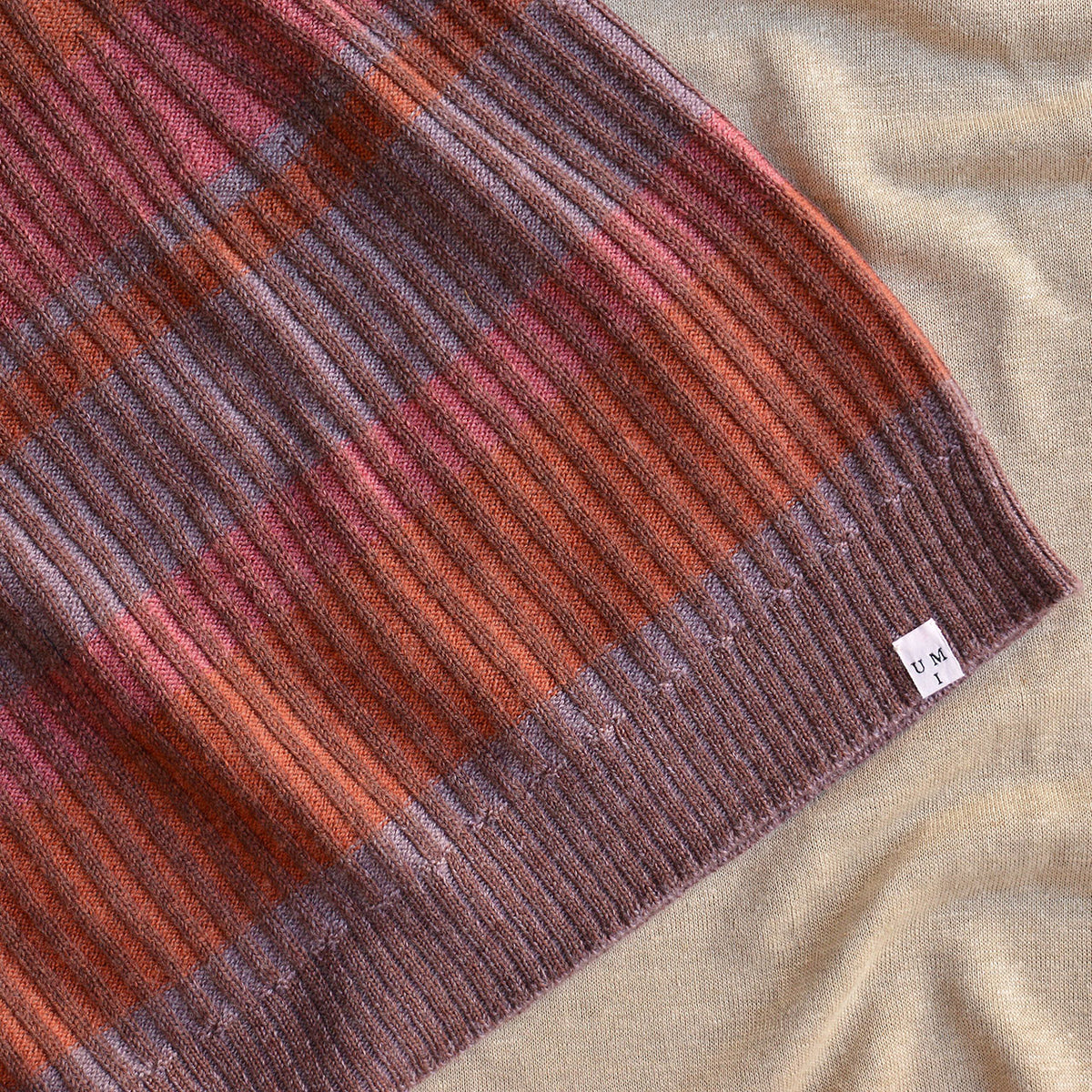 Womens Knitted Rib Skirt/Bellywarmer - Mini - 100% Plant Dyed Merino - Pink Madder