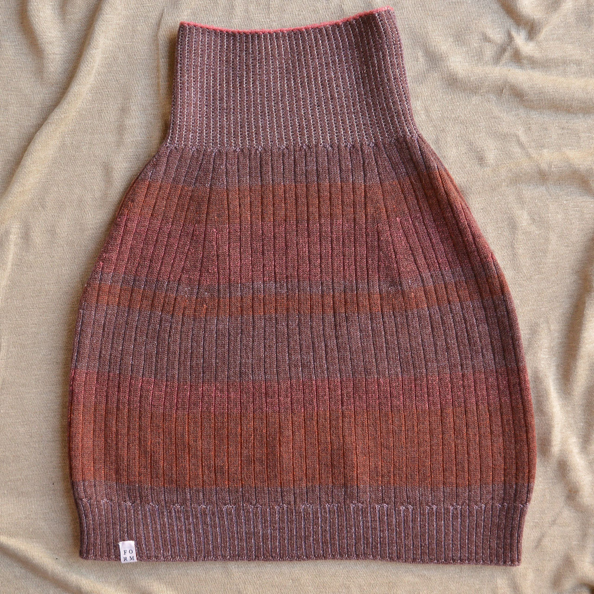 Womens Knitted Rib Skirt/Bellywarmer - Mini - 100% Plant Dyed Merino - Pink Madder