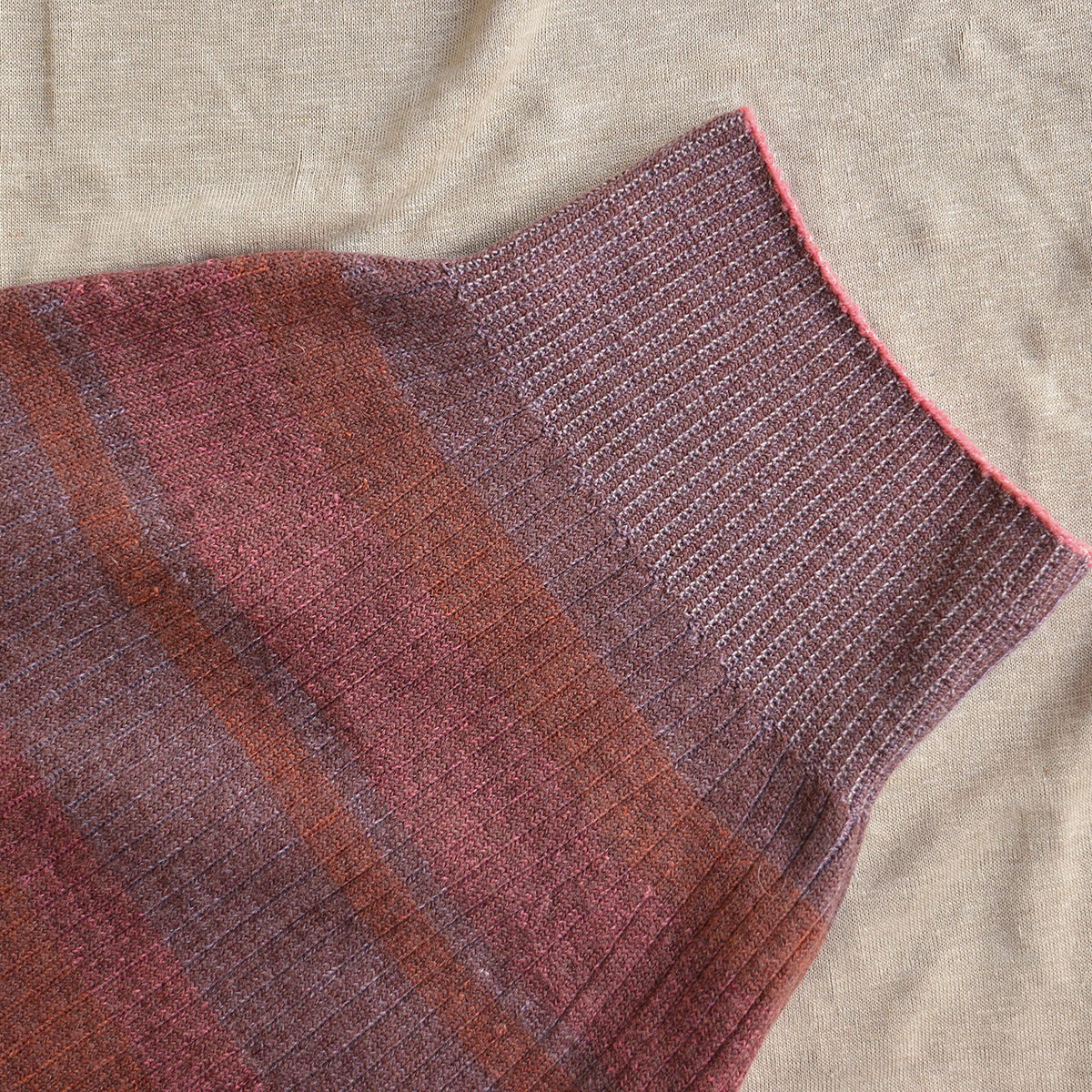 Womens Knitted Rib Skirt/Bellywarmer - Mini - 100% Plant Dyed Merino - Pink Madder