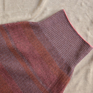 Womens Knitted Rib Skirt/Bellywarmer - Mini - 100% Plant Dyed Merino - Pink Madder