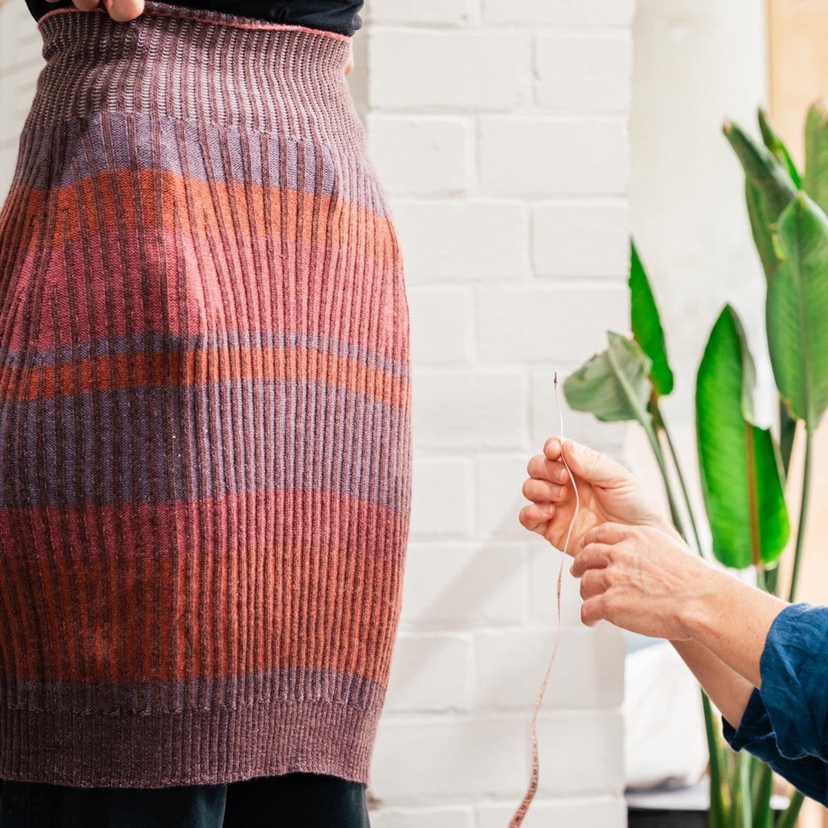 Mia Rib Knit Bellywarmer Skirt - Midi - 100% Plant Dyed Merino - Mustard *Pre-Order