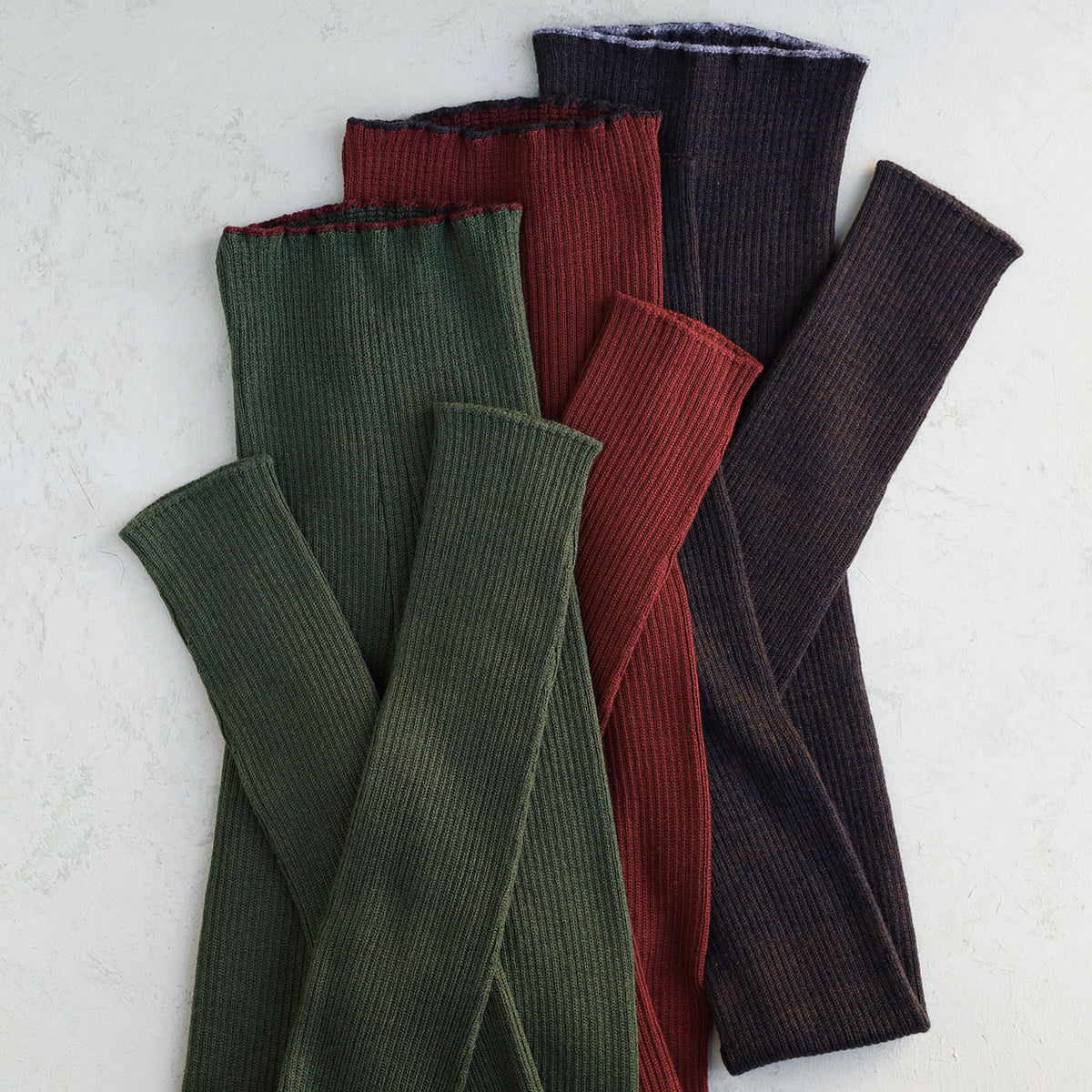 Harry Knitted Rib Leggings - 100% Extra Fine Merino - Russet (S-L)