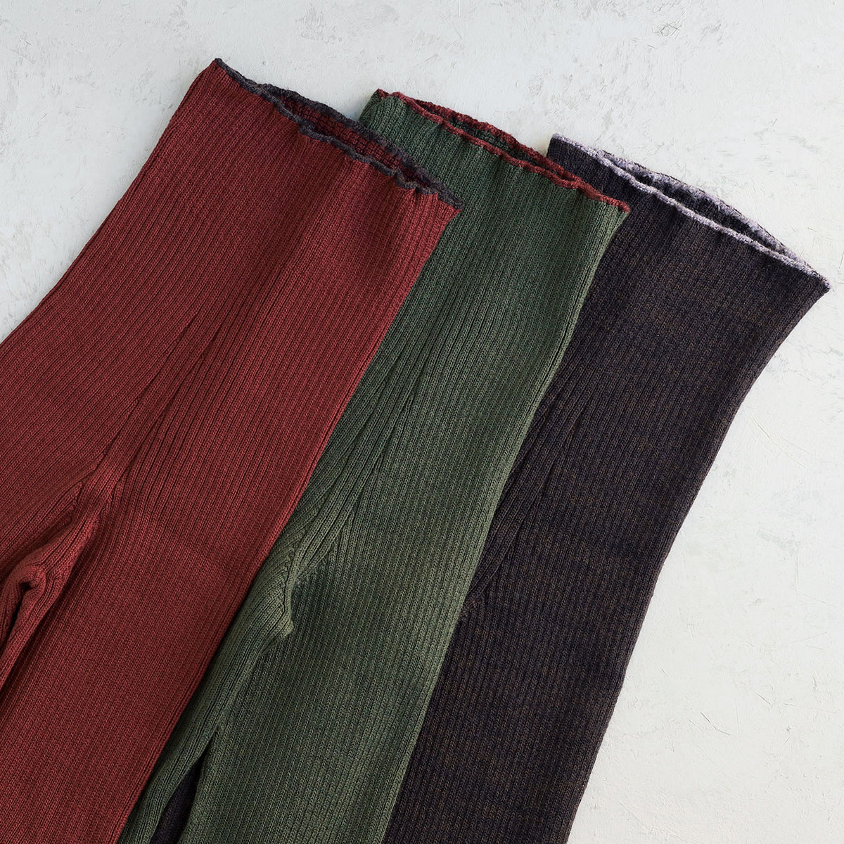 Harry Knitted Rib Leggings - 100% Extra Fine Merino - Russet (S-L)