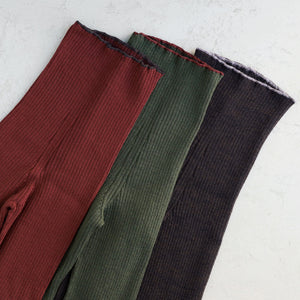 Harry Knitted Rib Leggings - 100% Extra Fine Merino - Russet (S-L)