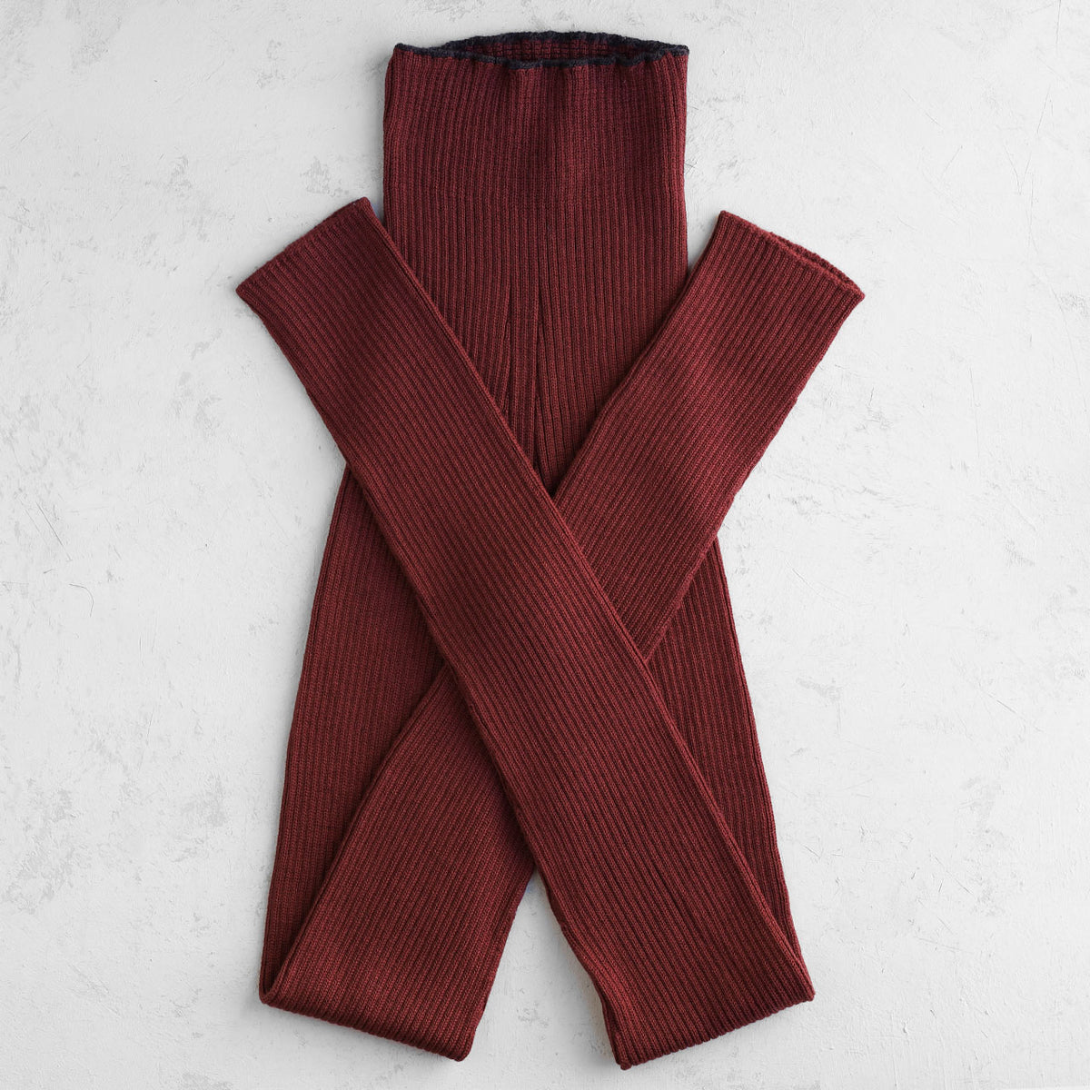 Harry Knitted Rib Leggings - 100% Extra Fine Merino - Russet (S-L)