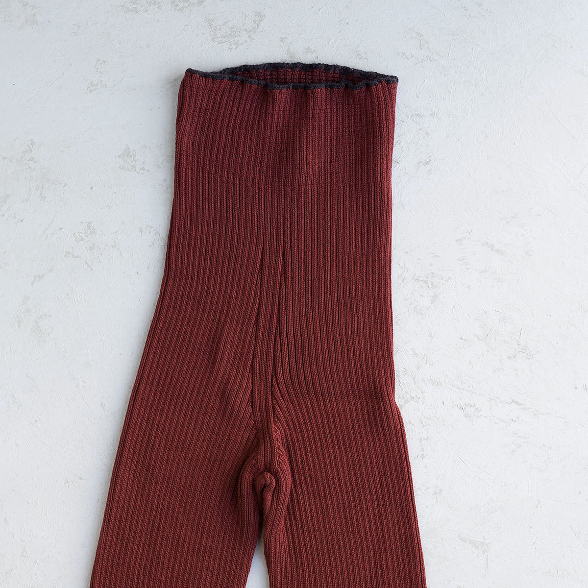 Harry Knitted Rib Leggings - 100% Extra Fine Merino - Russet (S-L)