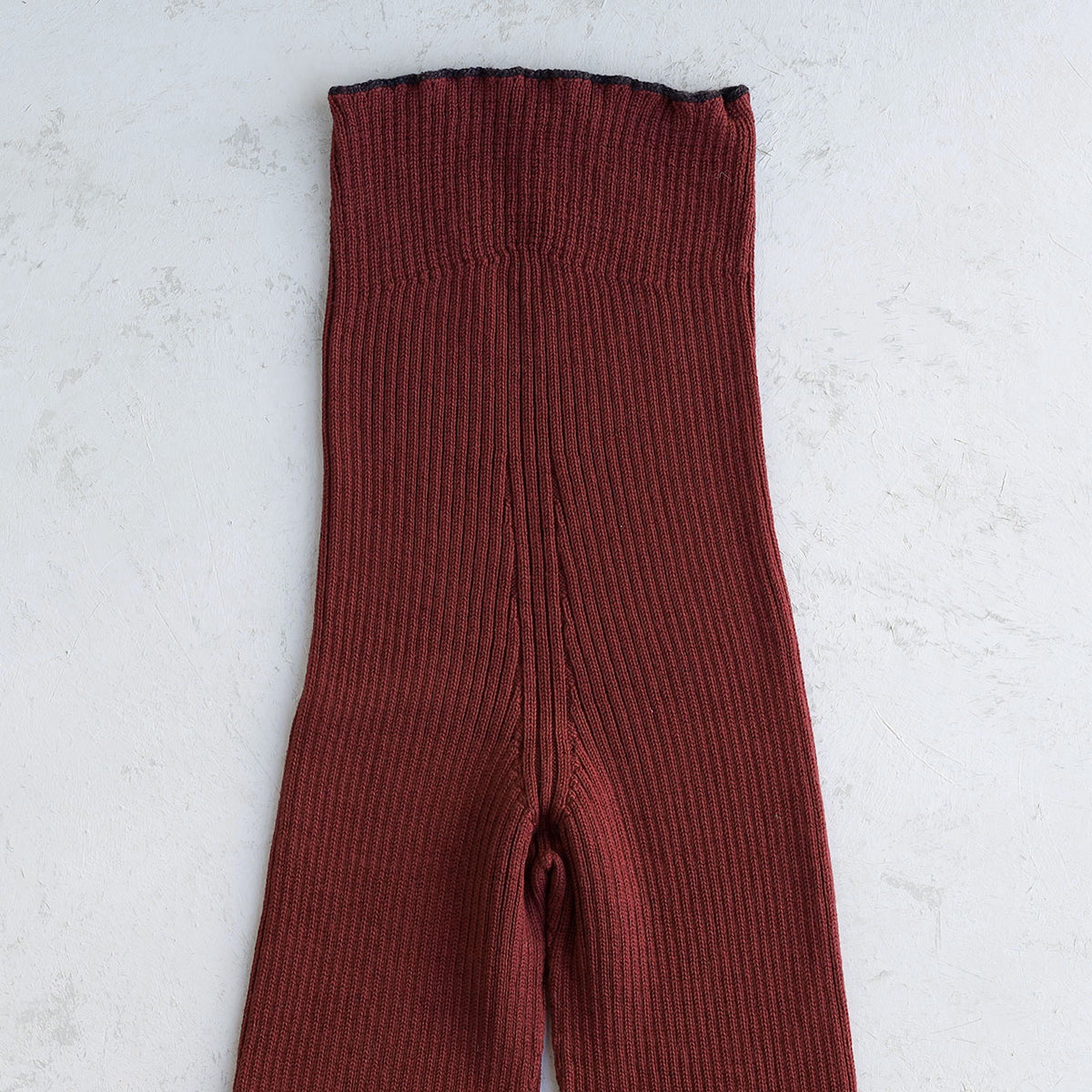 Harry Knitted Rib Leggings - 100% Extra Fine Merino - Russet (S-L)