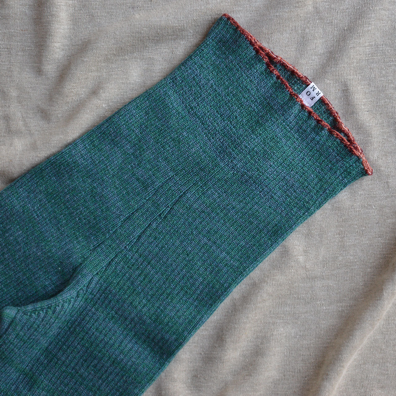 Womens Knitted Rib Leggings - 100% Extra Fine Merino - Ocean Marl (XS-XL)