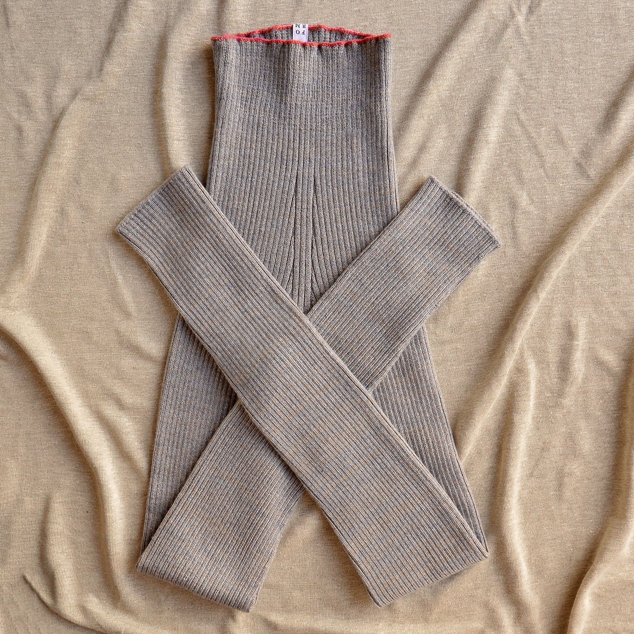 Womens Knitted Rib Leggings - 100% Extra Fine Merino - Grey (XS-XL)