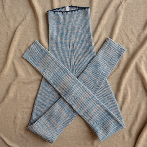 Harry Knitted Rib Leggings - 100% Extra Fine Merino - Sky Marl