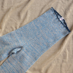 Harry Knitted Rib Leggings - 100% Extra Fine Merino - Sky Marl