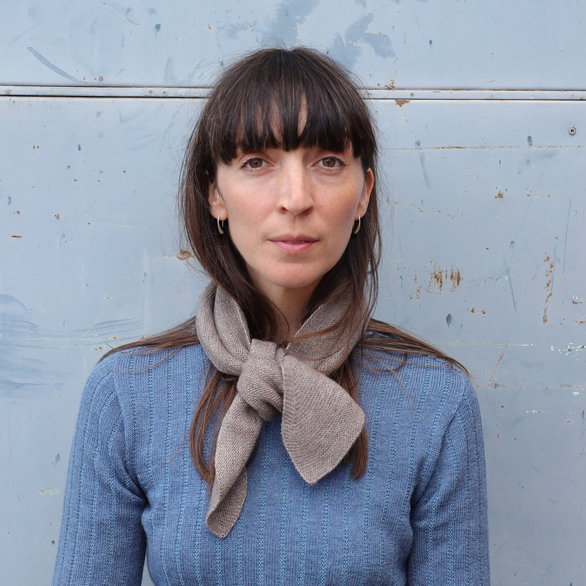 Triangle Knit Scarf - Organic Linen/Merino Plant Dyed