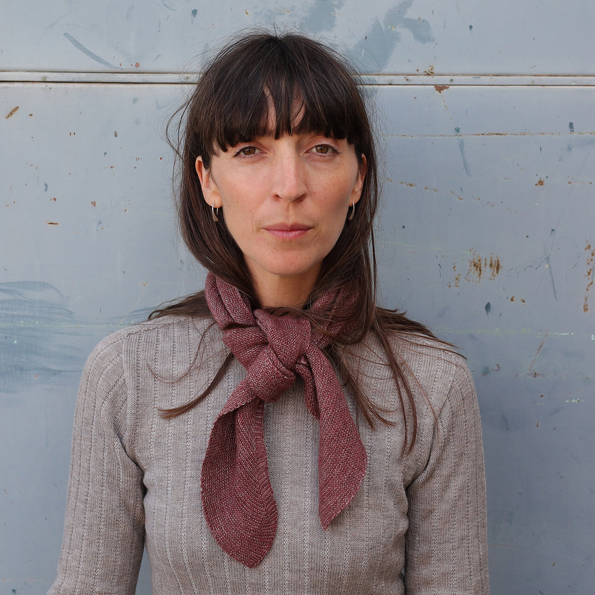 Triangle Knit Scarf - Organic Linen/Merino Plant Dyed