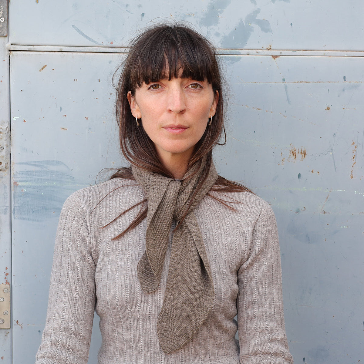 Triangle Knit Scarf - Organic Linen/Merino Plant Dyed