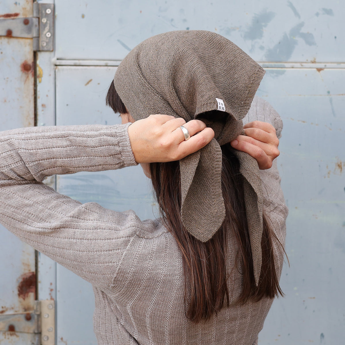 Triangle Knit Scarf - Organic Linen/Merino Plant Dyed