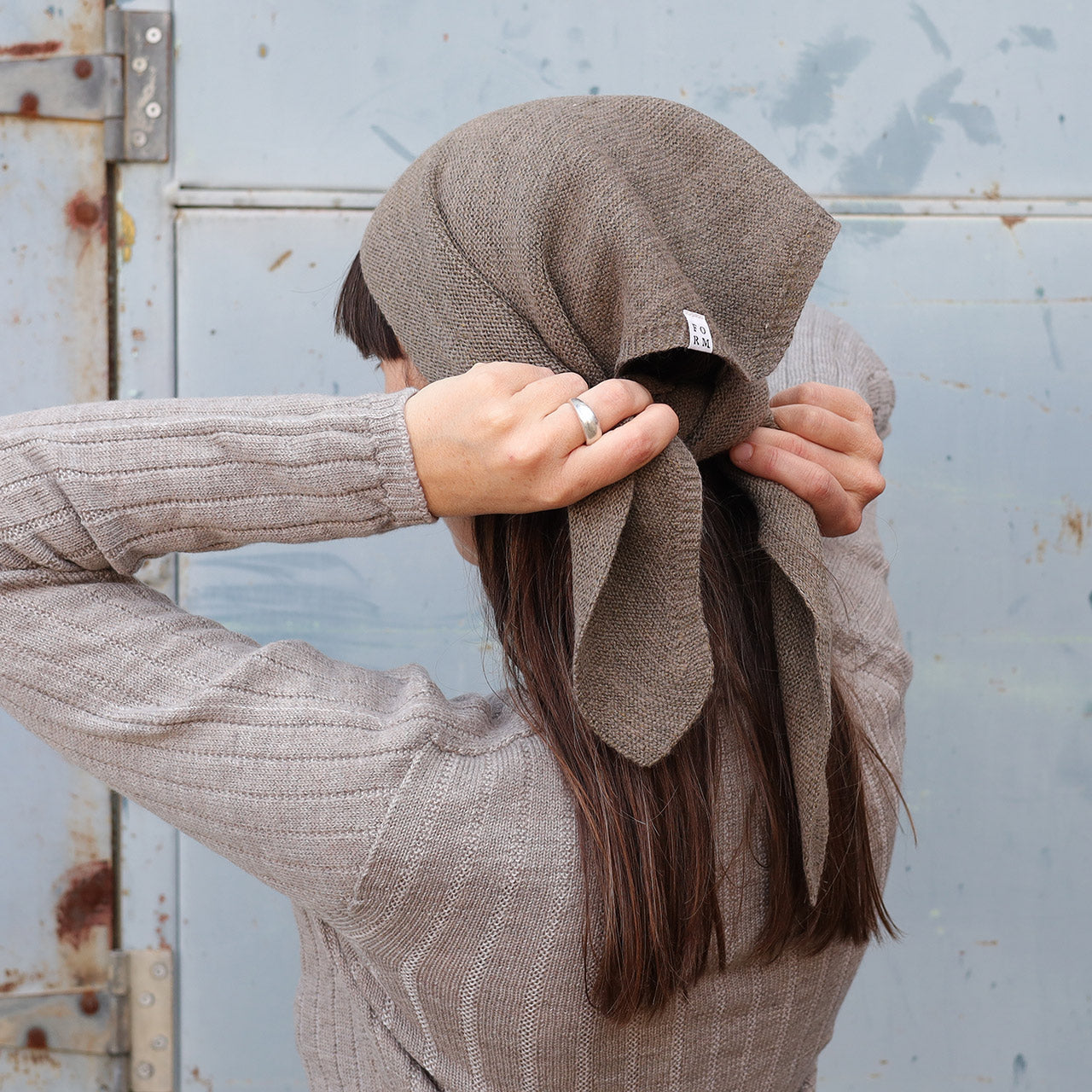 Triangle Knit Scarf - Organic Linen/Merino Plant Dyed