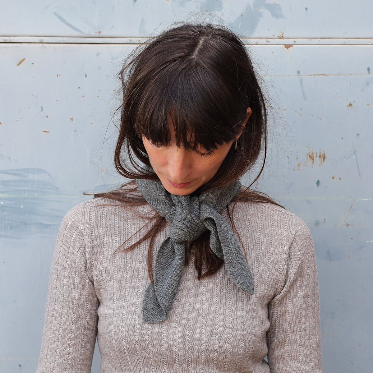 Triangle Knit Scarf - Organic Linen/Merino Plant Dyed