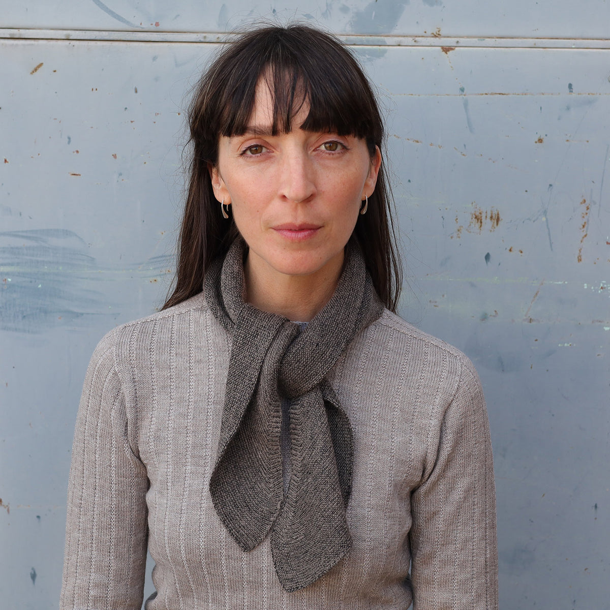 Triangle Knit Scarf - Organic Linen/Merino Plant Dyed
