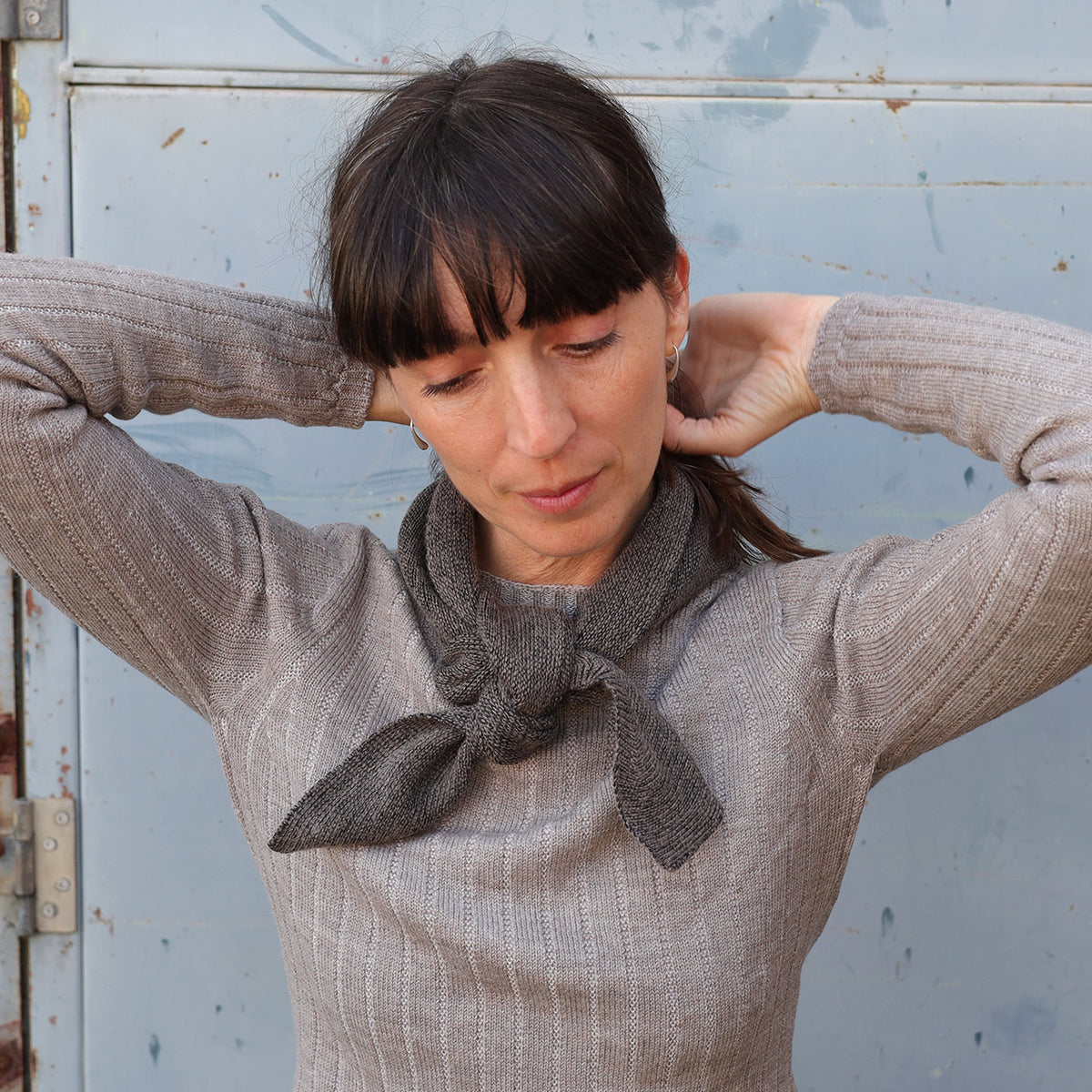 Triangle Knit Scarf - Organic Linen/Merino Plant Dyed