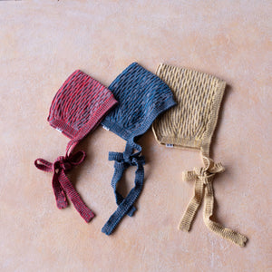 Baby Bonnet - 100% Organic Plant Dyed GOTS Merino Wool (0-24m)