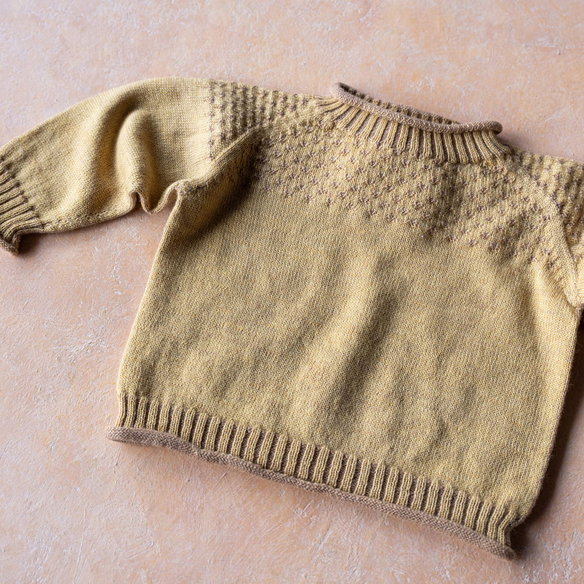 Smocked Baby Jumper - 100% Organic Plant Dyed GOTS Merino Wool (0-3y)