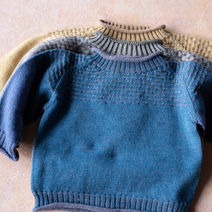 Smocked Baby Jumper - 100% Organic Plant Dyed GOTS Merino Wool (0-3y)