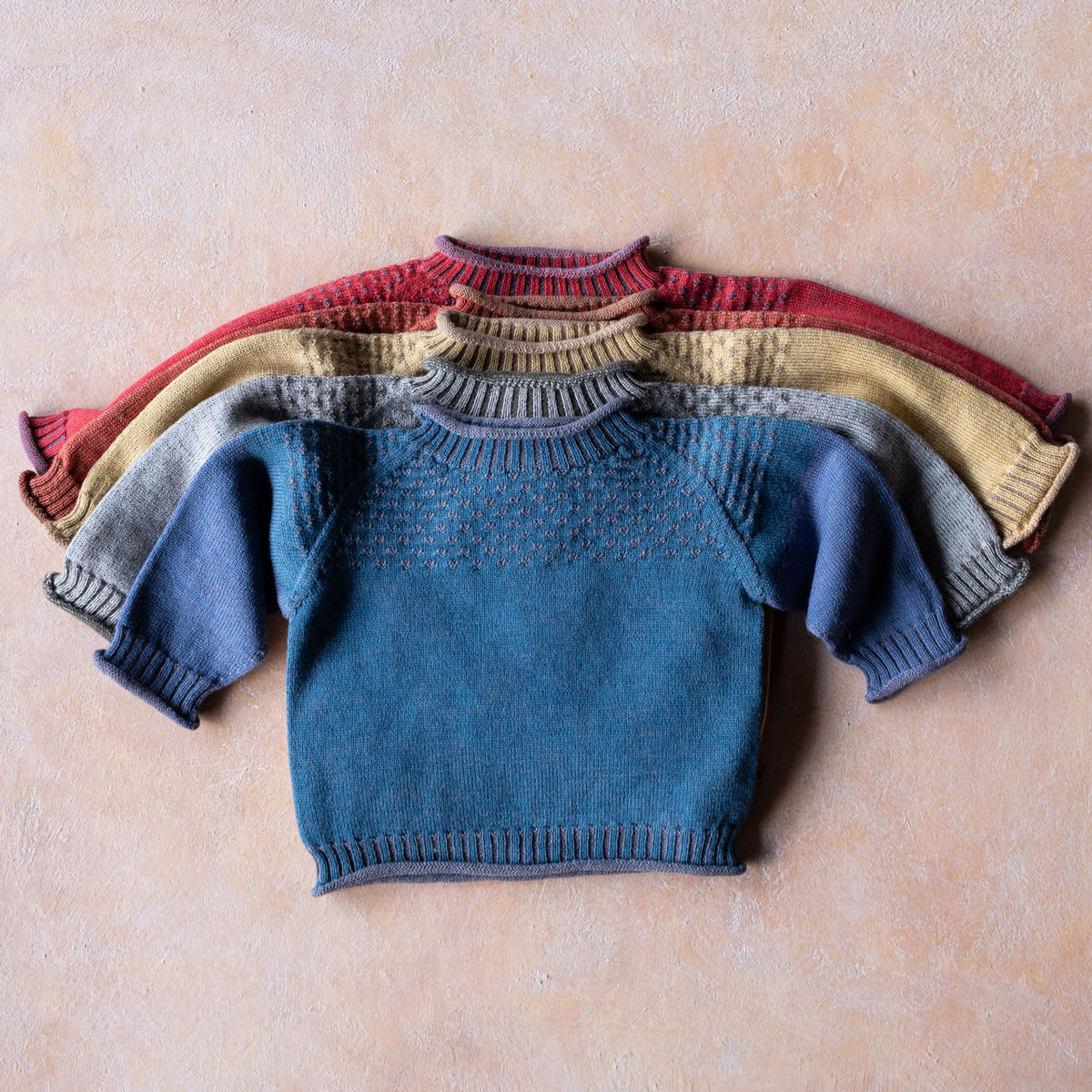 Smocked Baby Jumper - 100% Organic Plant Dyed GOTS Merino Wool (0-3y)