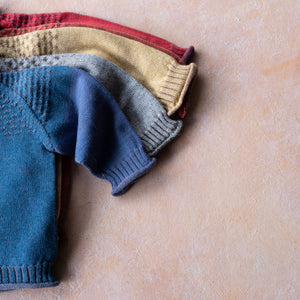 Smocked Baby Jumper - 100% Organic Plant Dyed GOTS Merino Wool (0-3y)