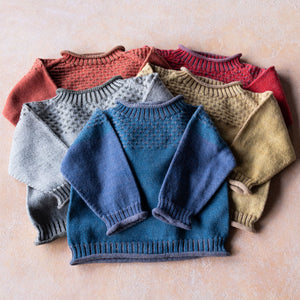 Smocked Baby Jumper - 100% Organic Plant Dyed GOTS Merino Wool (0-3y)