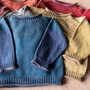Smocked Baby Jumper - 100% Organic Plant Dyed GOTS Merino Wool (0-3y)