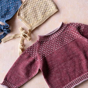 Smocked Baby Jumper - 100% Organic Plant Dyed GOTS Merino Wool (0-3y)
