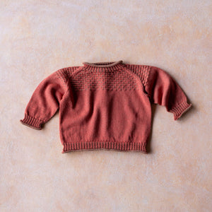 Smocked Baby Jumper - 100% Organic Plant Dyed GOTS Merino Wool (0-3y)