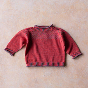 Smocked Baby Jumper - 100% Organic Plant Dyed GOTS Merino Wool (0-3y)