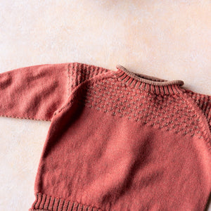Smocked Baby Jumper - 100% Organic Plant Dyed GOTS Merino Wool (0-3y)