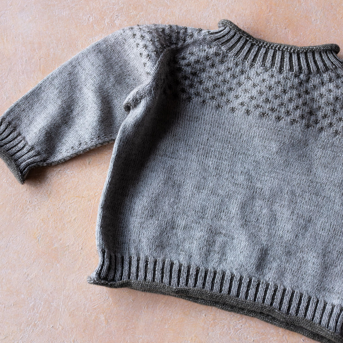 Smocked Baby Jumper - 100% Organic Plant Dyed GOTS Merino Wool (0-3y)