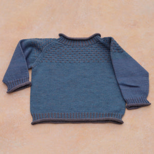 Smocked Baby Jumper - 100% Organic Plant Dyed GOTS Merino Wool (0-3y)
