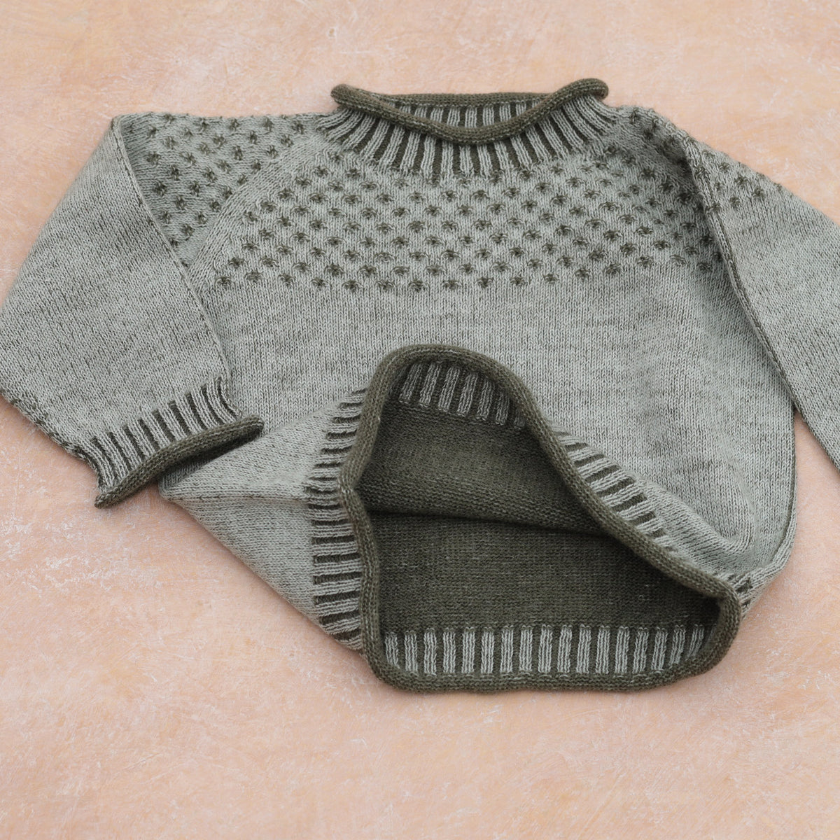 Smocked Baby Jumper - 100% Organic Plant Dyed GOTS Merino Wool (0-3y)