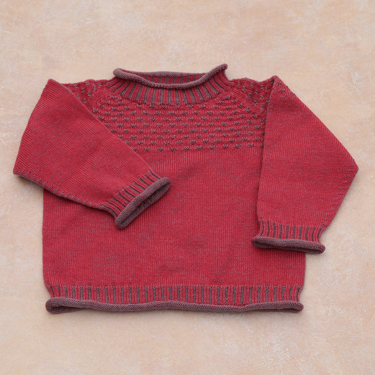 Smocked Baby Jumper - 100% Organic Plant Dyed GOTS Merino Wool (0-3y)