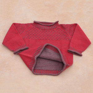 Smocked Baby Jumper - 100% Organic Plant Dyed GOTS Merino Wool (0-3y)