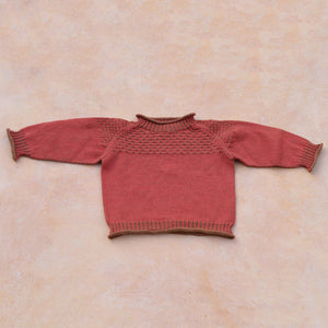 Smocked Baby Jumper - 100% Organic Plant Dyed GOTS Merino Wool (0-3y)