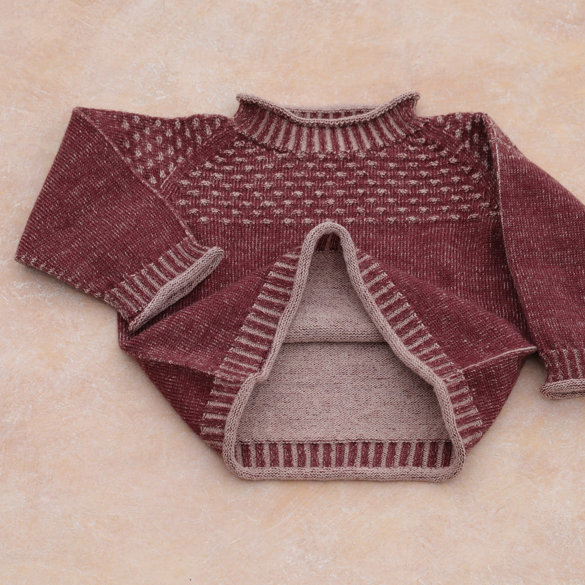 Smocked Baby Jumper - 100% Organic Plant Dyed GOTS Merino Wool (0-3y)